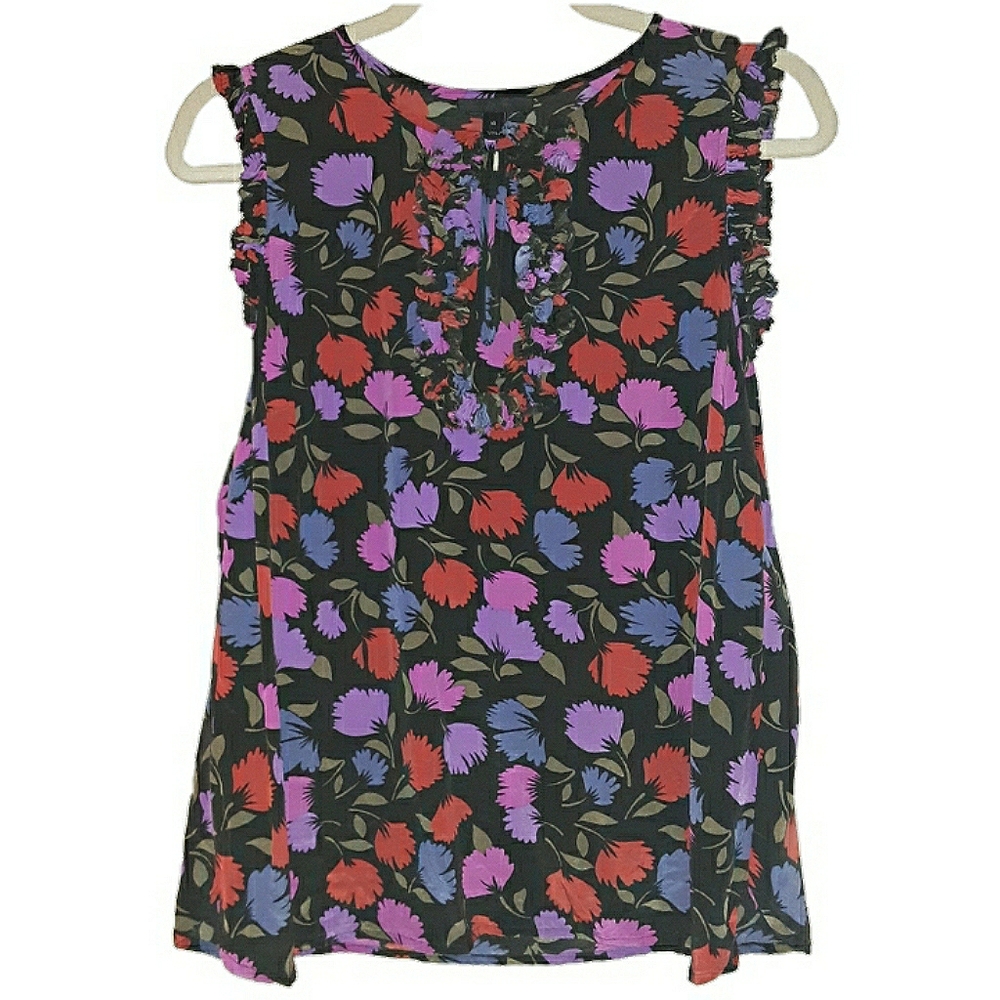 J. Crew sleeveless silk floral blouse
